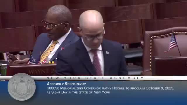 New York Assembly proclaims October as coloboma awareness month and other resolutions