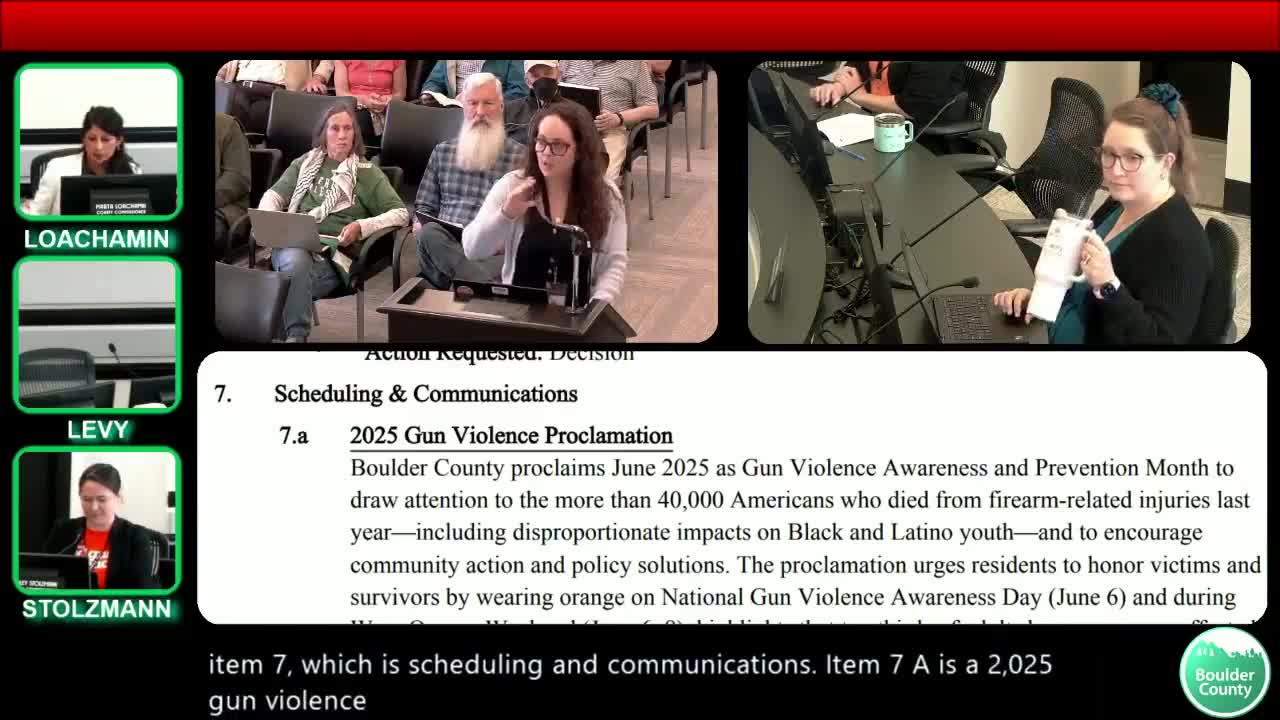 Boulder County proclaims June 2025 Gun Violence Awareness Month; commissioners urge unity after Pearl Street attack