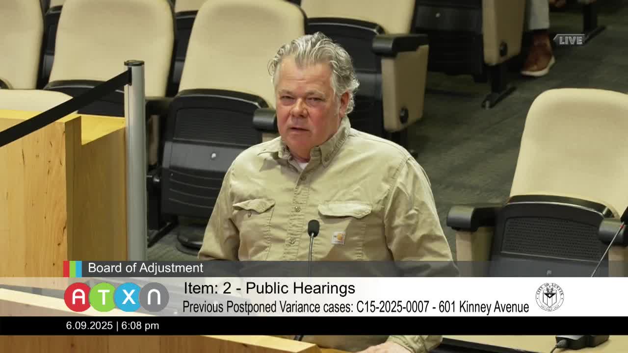 Homeowner voices concerns over height and privacy at Kinney property meeting