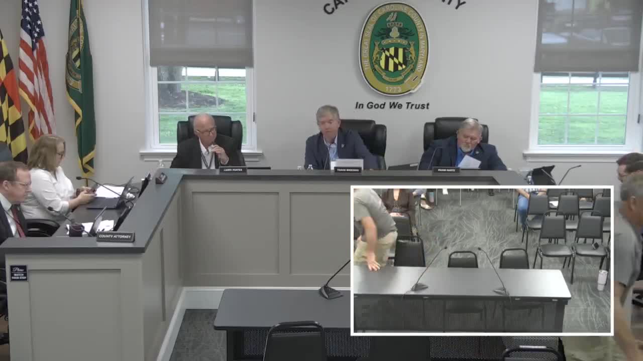 Jay Falstegg addresses Caroline County Commissioners about failed petition and solar concerns