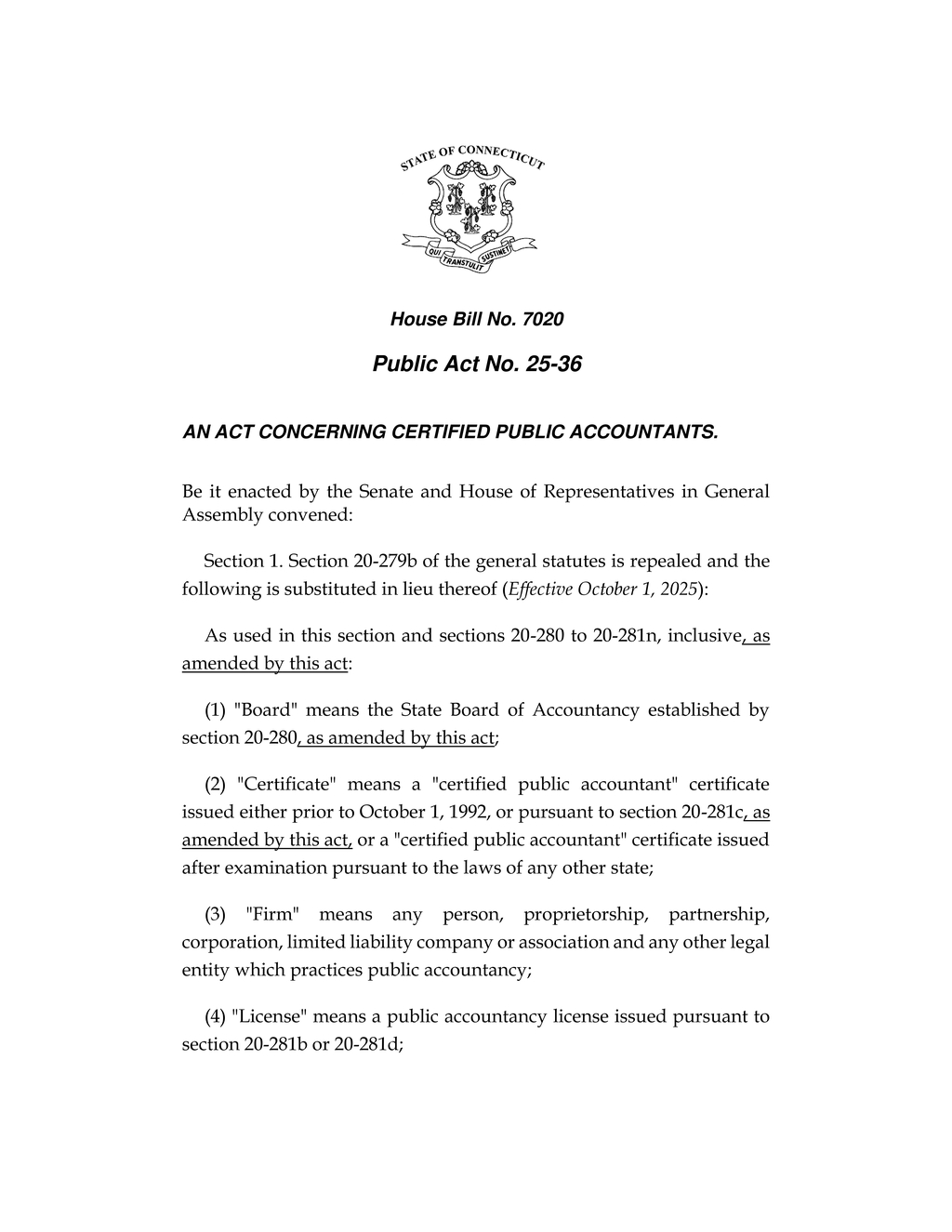 Connecticut enacts updated education and experience requirements for CPA certification