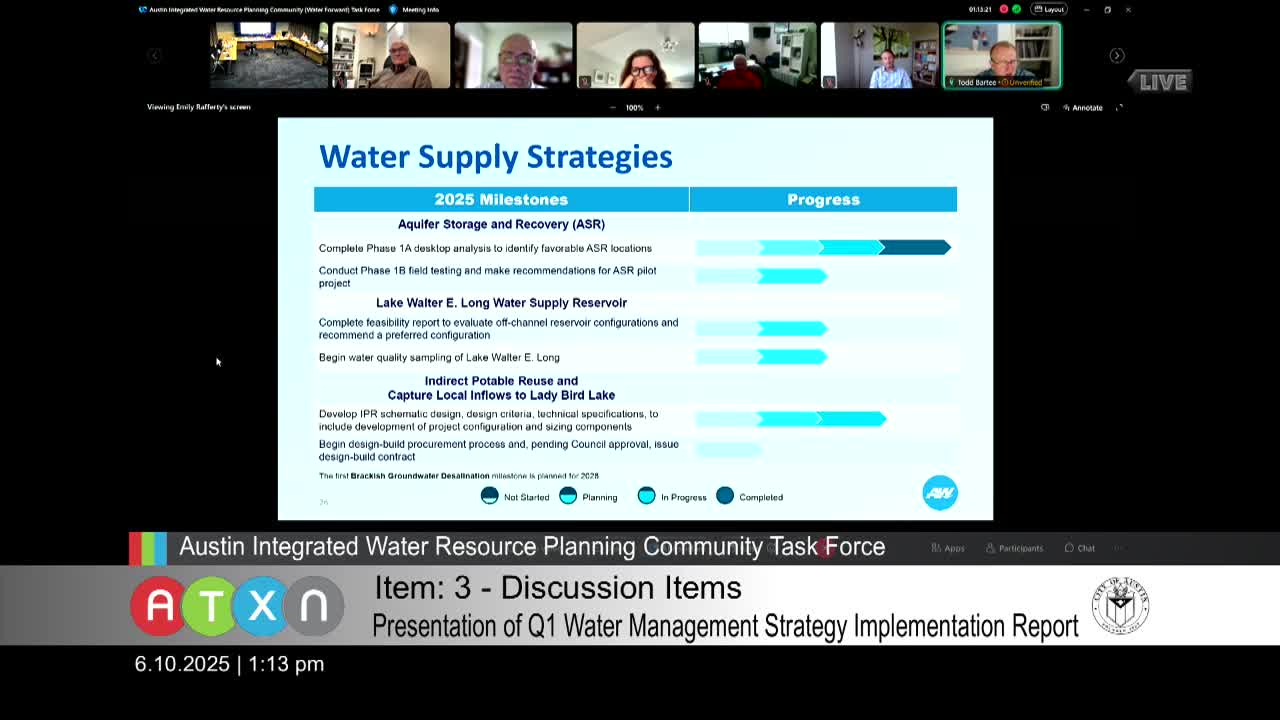 Austin Water engages Bastrop County stakeholders on ASR project water supply strategies