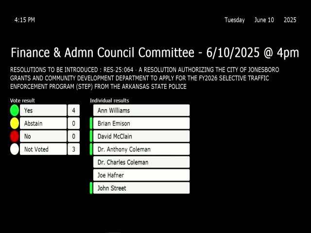 Jonesboro City Council authorizes grant application for smoke-free bike track