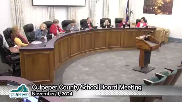 Culpeper board approves routine items, reviews budget shortfall and discusses free school meals under CEP