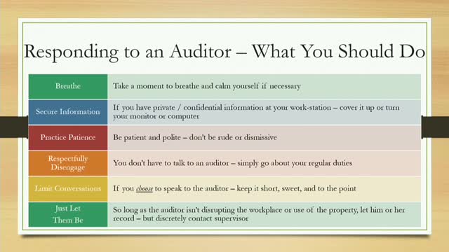 Auditor highlights challenges amid fear and confusion during assessment process