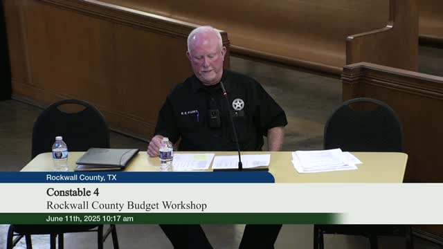 Rockwall County Constables request salary increase amid budget discussions