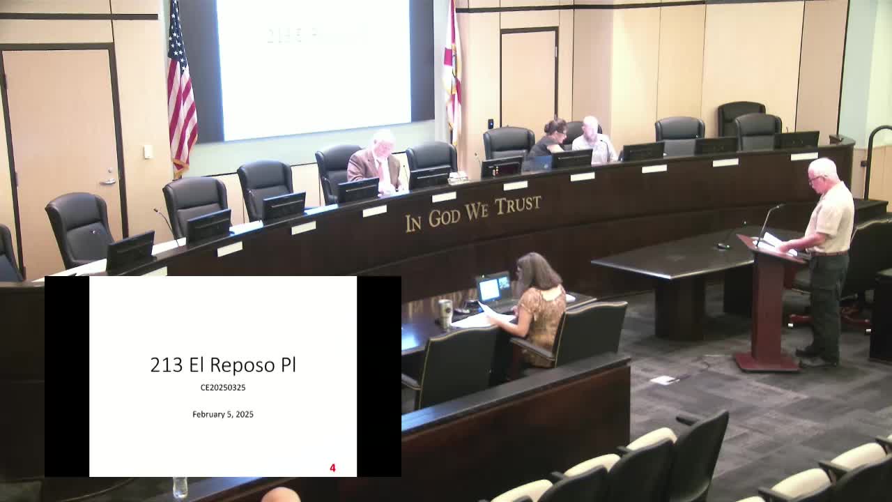 Code Enforcement Hearing Addresses Ongoing Violations at 213 El Raposo Property