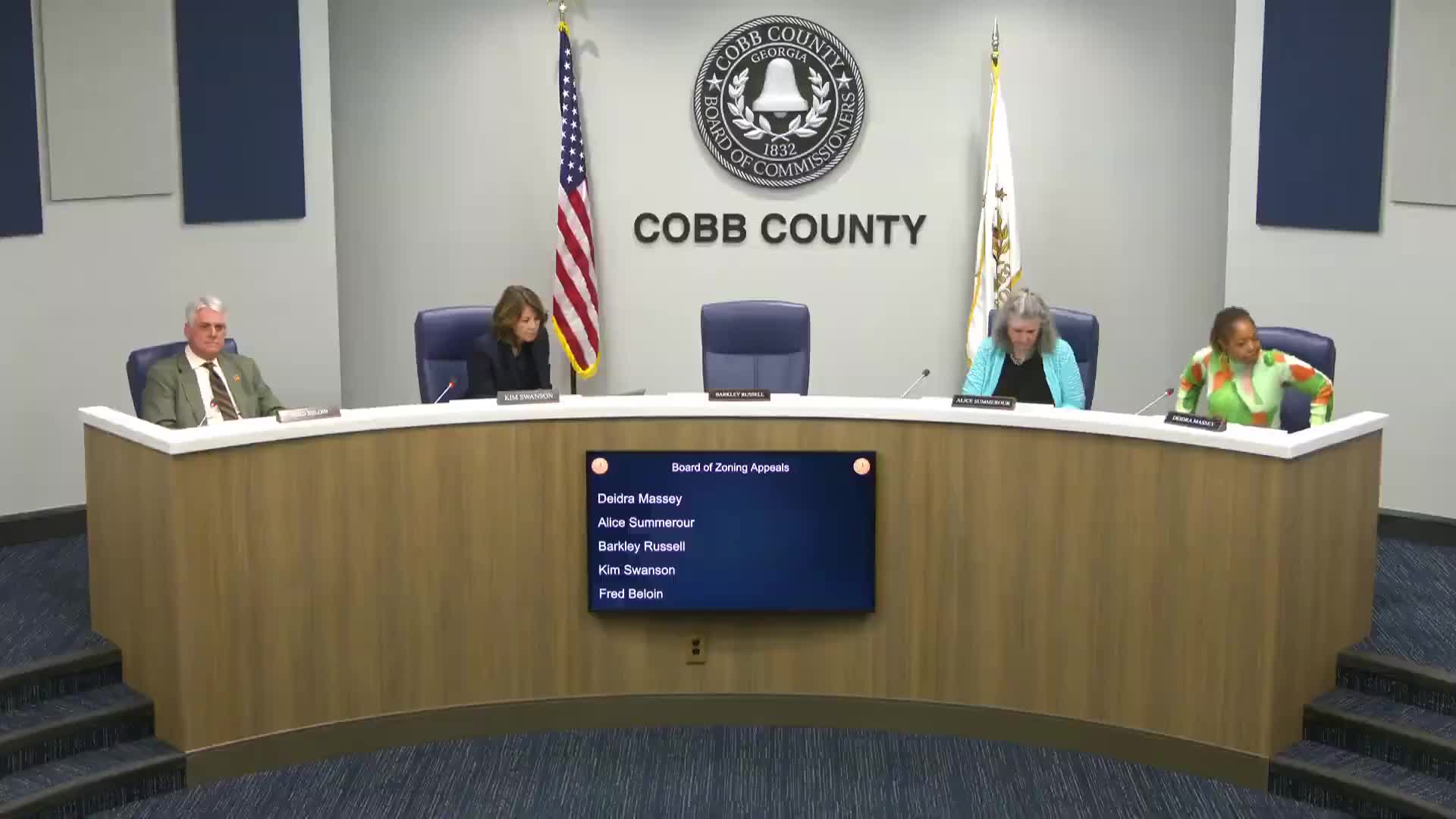 Cobb County Board of Zoning Appeals holds shed variance after code enforcement flags possible dwelling, orders inspections
