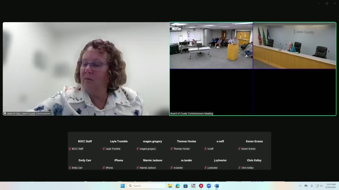 Valerie Stephan addresses property concerns at Freeland meeting
