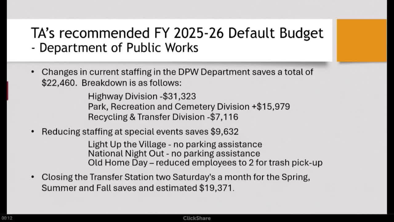 Local officials propose staffing changes to reduce event costs and save $22,000