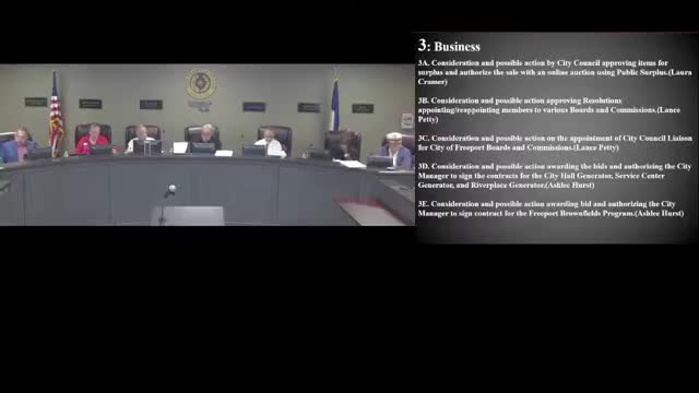 Freeport council tables boards appointments amid late applications and Main Street accreditation concerns