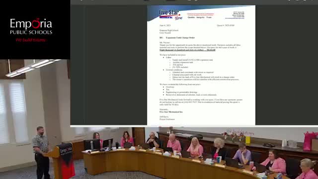 Emporia School Board approves $8,666 for EHS boiler replacement project