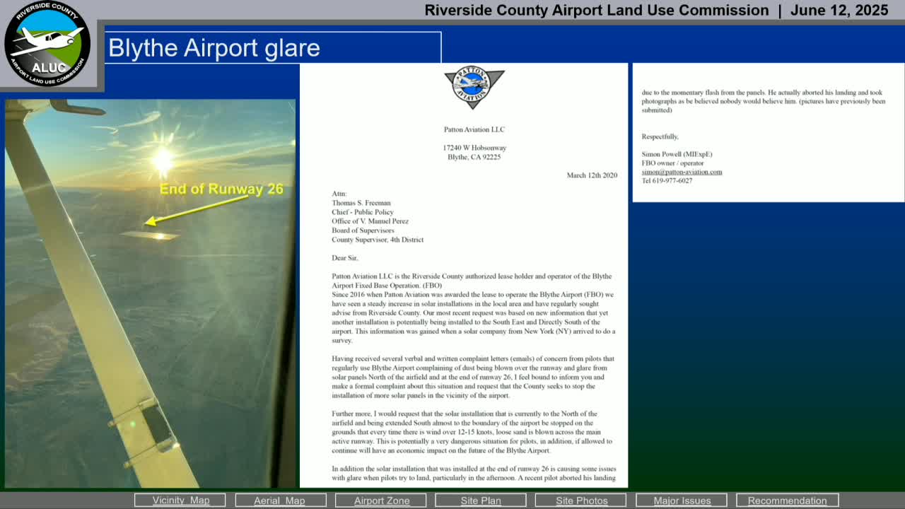 Commission reviews solar panel glare impact on March Air Reserve Base operations