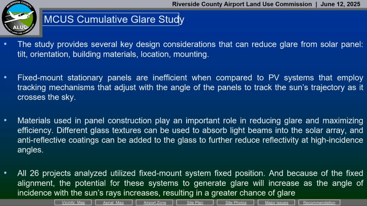 March Reserve Base Commission recommends anti-reflective coatings for new solar projects