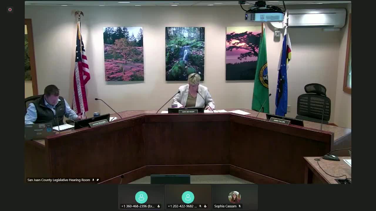 Council approves ordinance to site county facility on Shaw Island after public SEPA debate; critics ask for hearing-examiner review