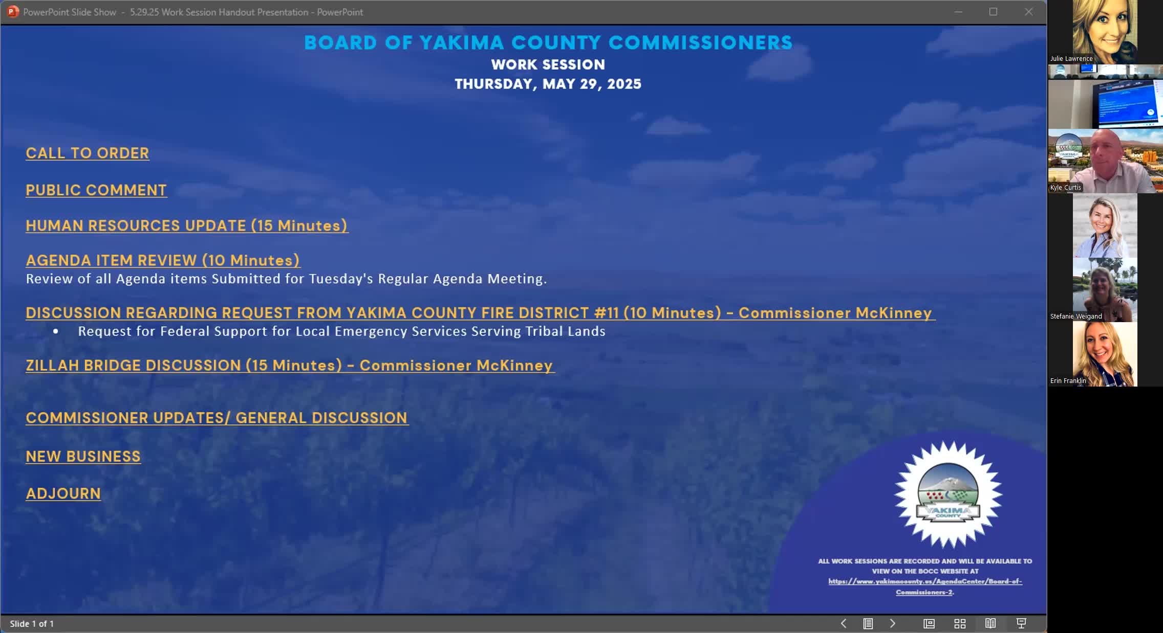 Discussion of "Zillow Bridal" project tabled until Commissioner Lindy and stakeholder are available