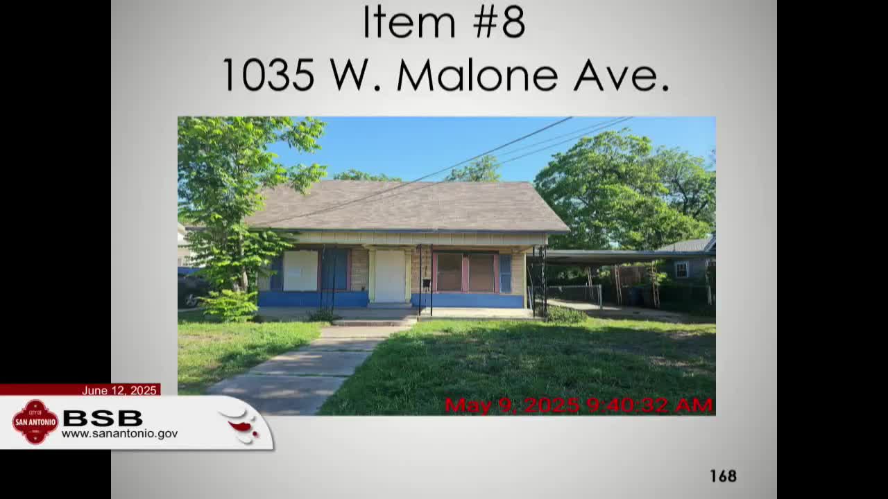 Inspection reveals severe fire damage at 1035 Malone prompting demolition recommendation