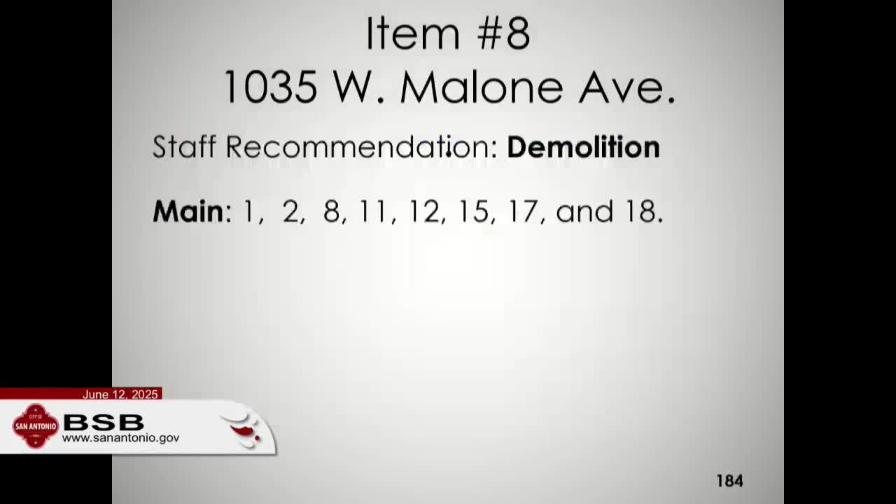 City officials recommend demolition for dangerous building at 1035 West Malone Avenue