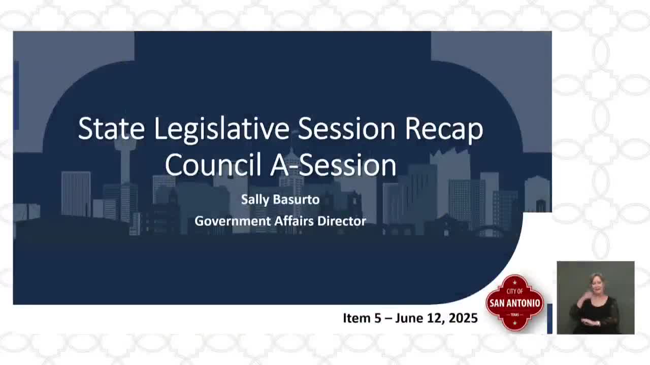 San Antonio City Council reviews outcomes from 89th Texas State Legislative Session