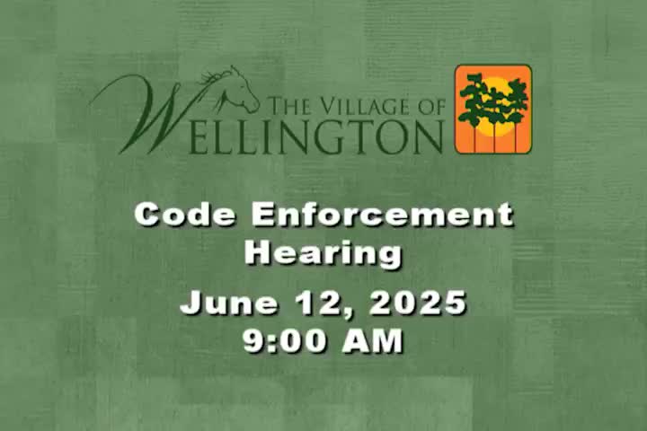 Wellington Code Enforcement Hearing examines case against Jian Chang Chen