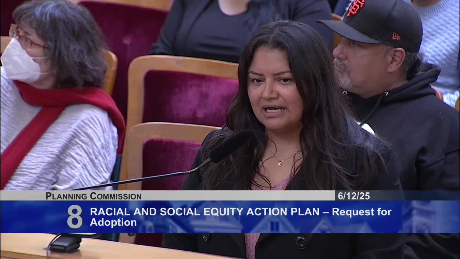 Alma Caselanos urges San Francisco commissioners to adopt equity plan for marginalized communities