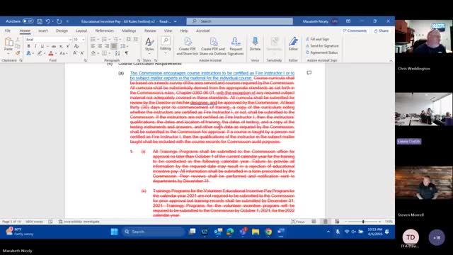 Fire Commission debates domestic violence training curriculum requirements for firefighter certification