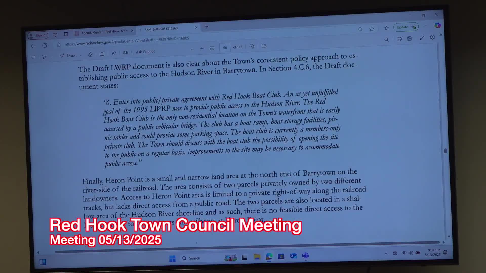 Barre Town discusses public access improvements for waterfront areas and boat club