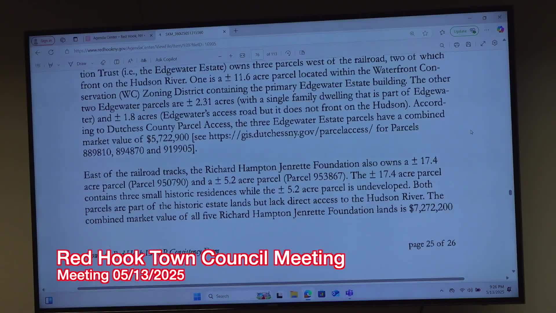 Red Hook officials reject Edgewater Estate acquisition due to financial constraints