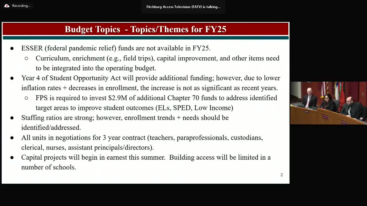 Fitchburg Public Schools faces budget constraints amid declining funding and enrollment