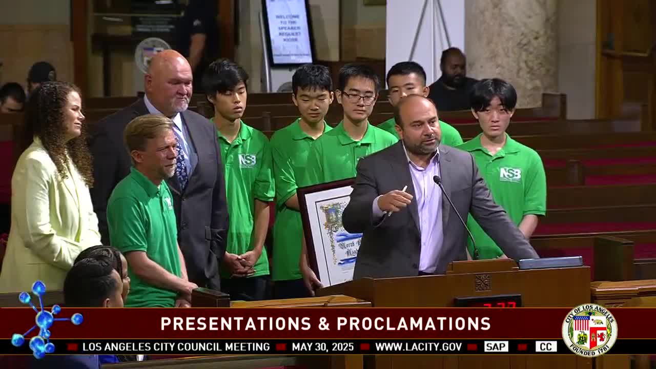 North Hollywood students recognized for scientific achievements at city council meeting
