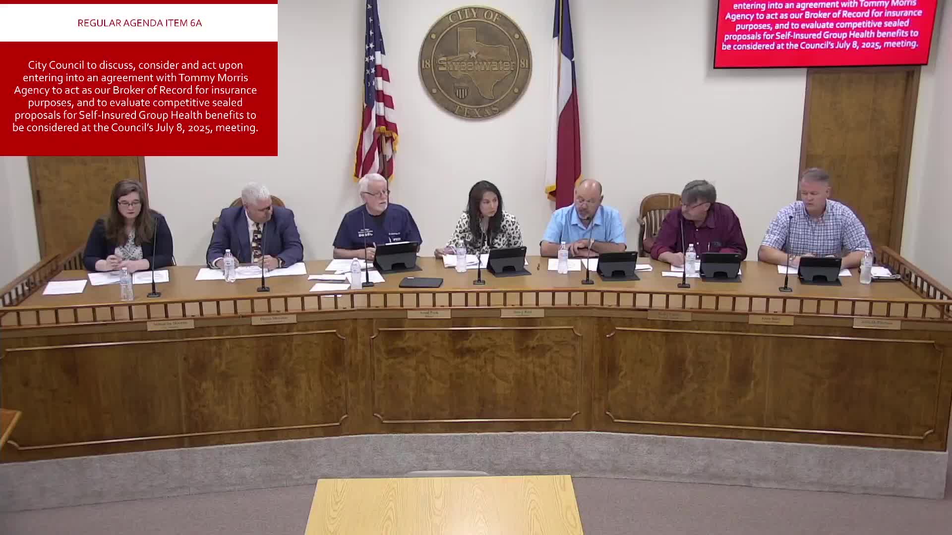 City Council approves health insurance agreement with Tommy Morris Agency