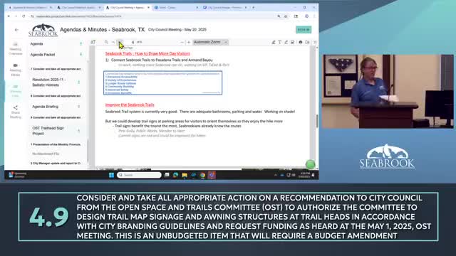 Seabrook discusses new trailhead signage to enhance visitor experience