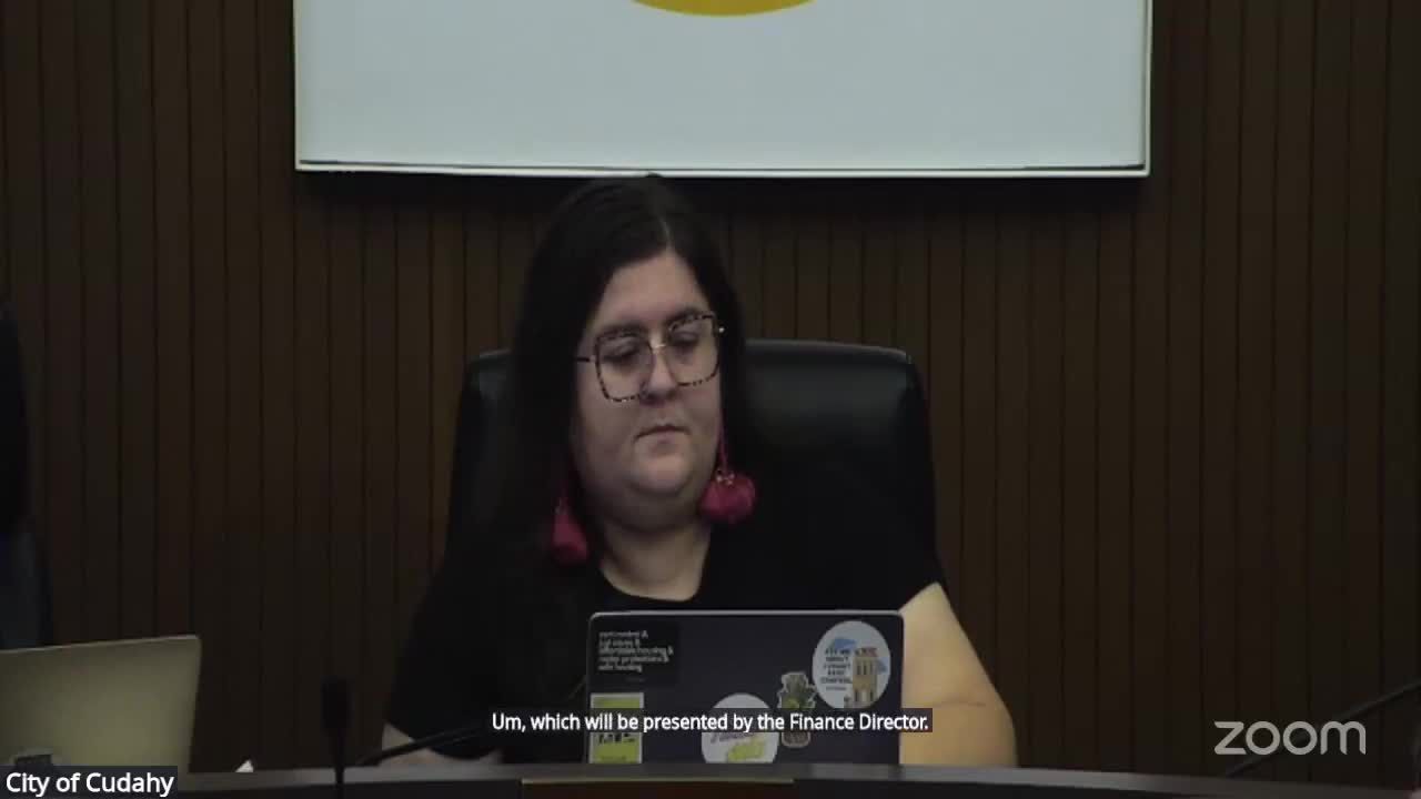 Cudahy presents preliminary FY 2025–26 budget showing reserves above policy but flags future shortfalls