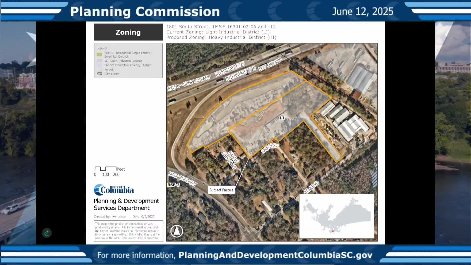Columbia Planning Commission reviews truck parking expansion near residential area