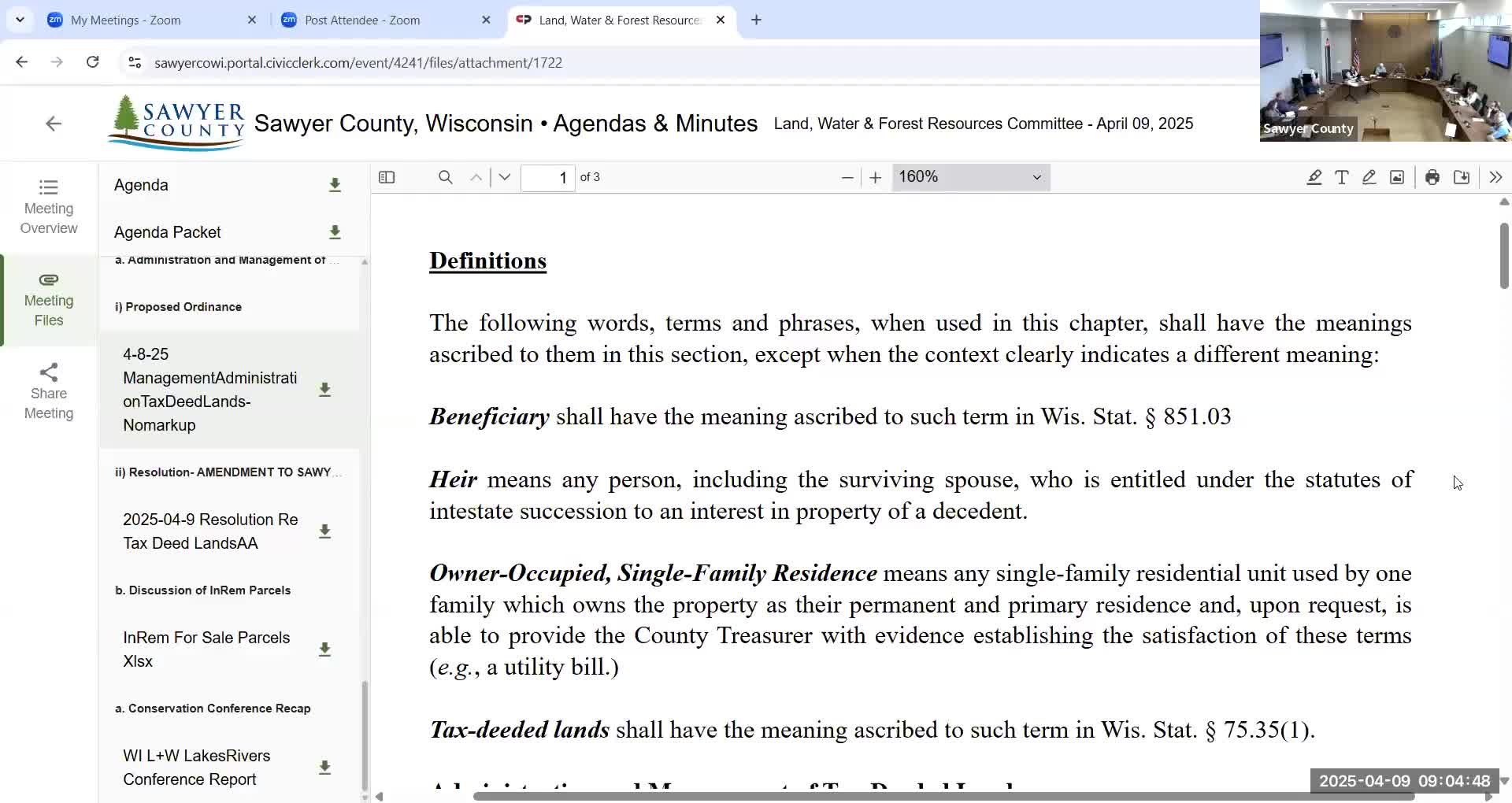 Committee approves amendment to Sawyer County tax ordinance, sets fees and shorter timeline for tax-title process