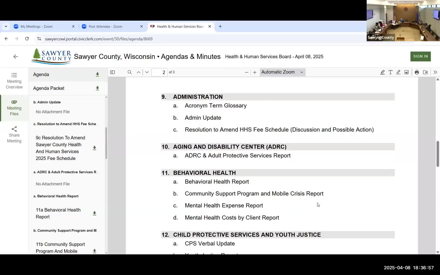 Sawyer County HHS adopts revised 2025 fee schedule
