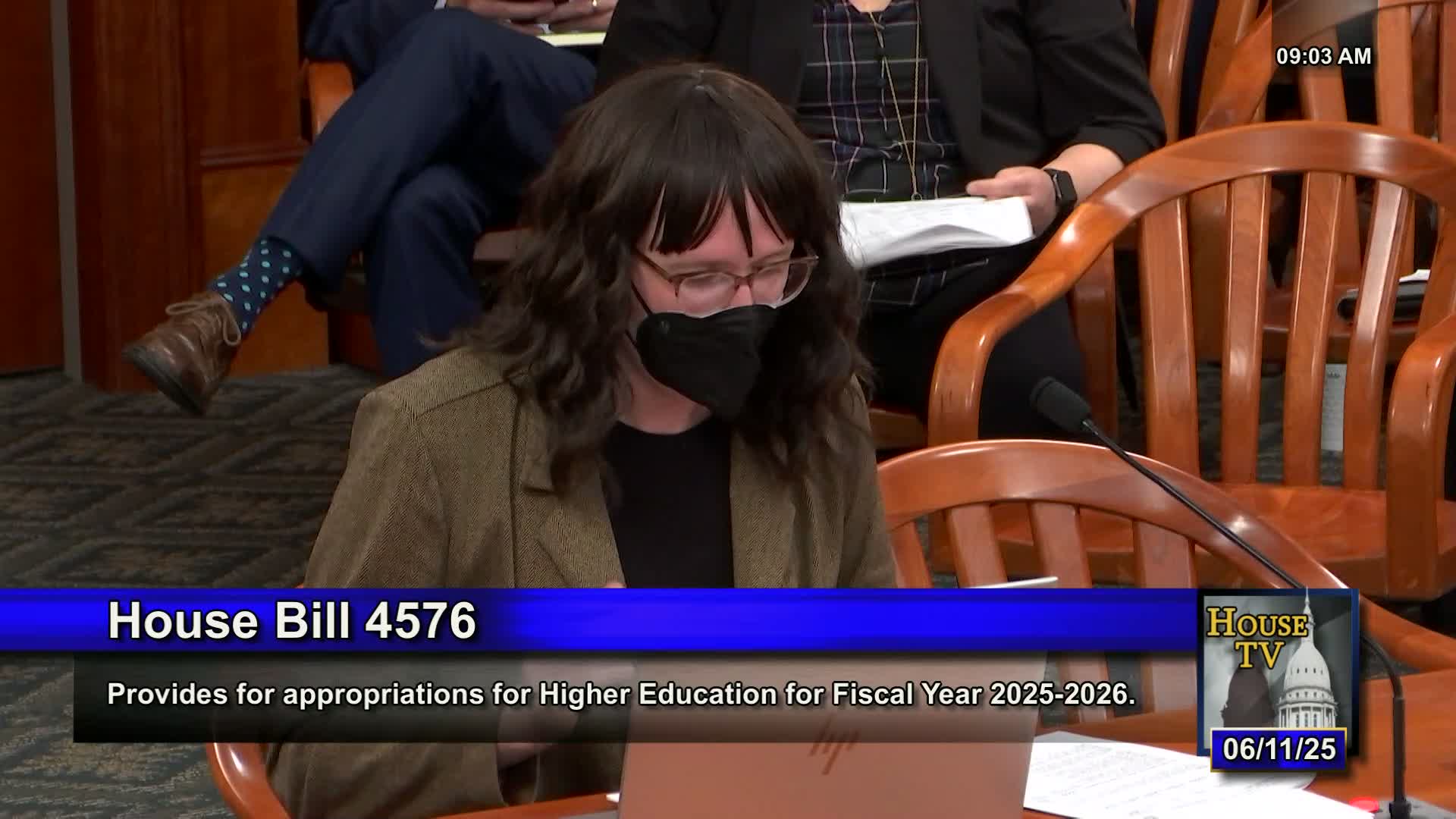 Representative Glanville questions funding cuts in Flint health resources during budget review