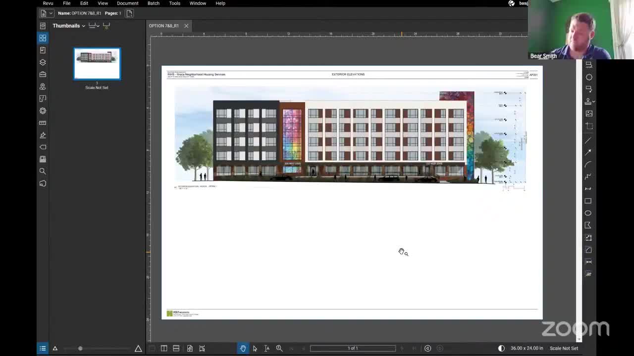 Water’s Edge team presents waterfront building materials and asks planning board to weigh community activation