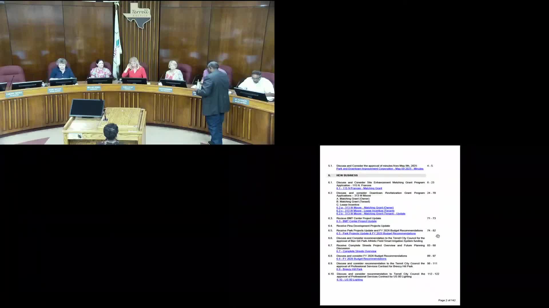 Board reviews Ben Gill Park irrigation bids; decision deferred to budget workshop