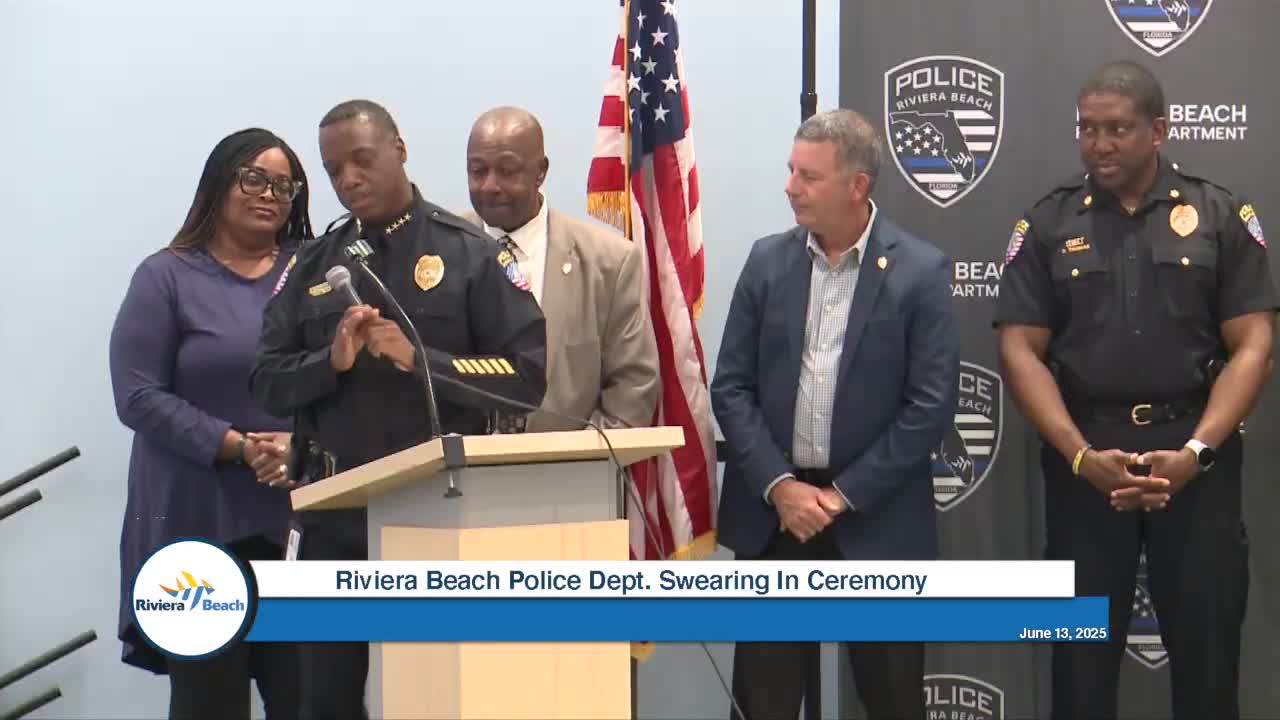 Mayor welcomes new Riviera Beach police officers and emphasizes community support
