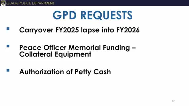 Guam Police Department seeks $64M budget to enhance services and officer recruitment
