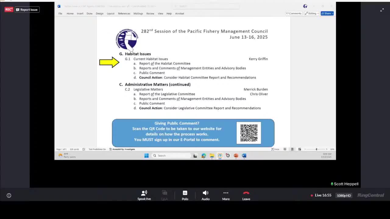 Pacific Council Habitat Committee flags BOEM leasing, Columbia River NEPA changes and heat‑wave impacts on rockfish