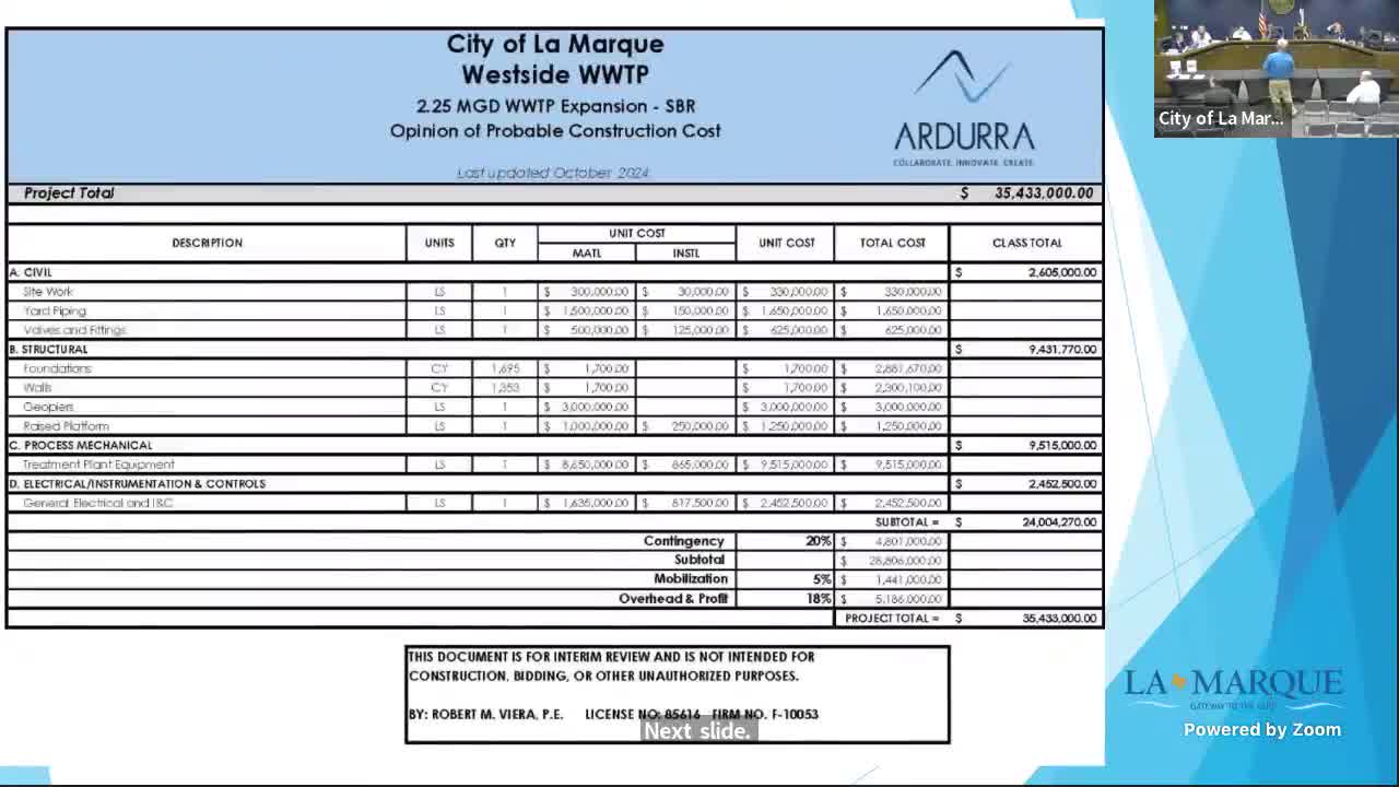 City council addresses time-sensitive redesign of $32M SBR wastewater treatment plant
