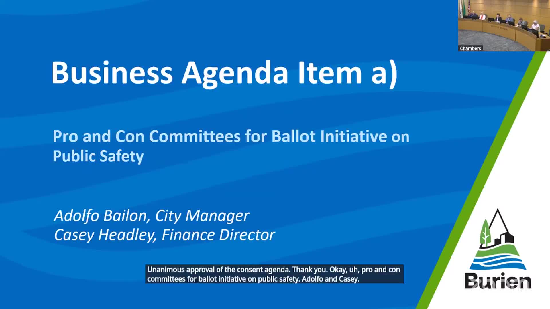 Burien council authorizes early recruitment for pro and con committees on public safety ballot measure