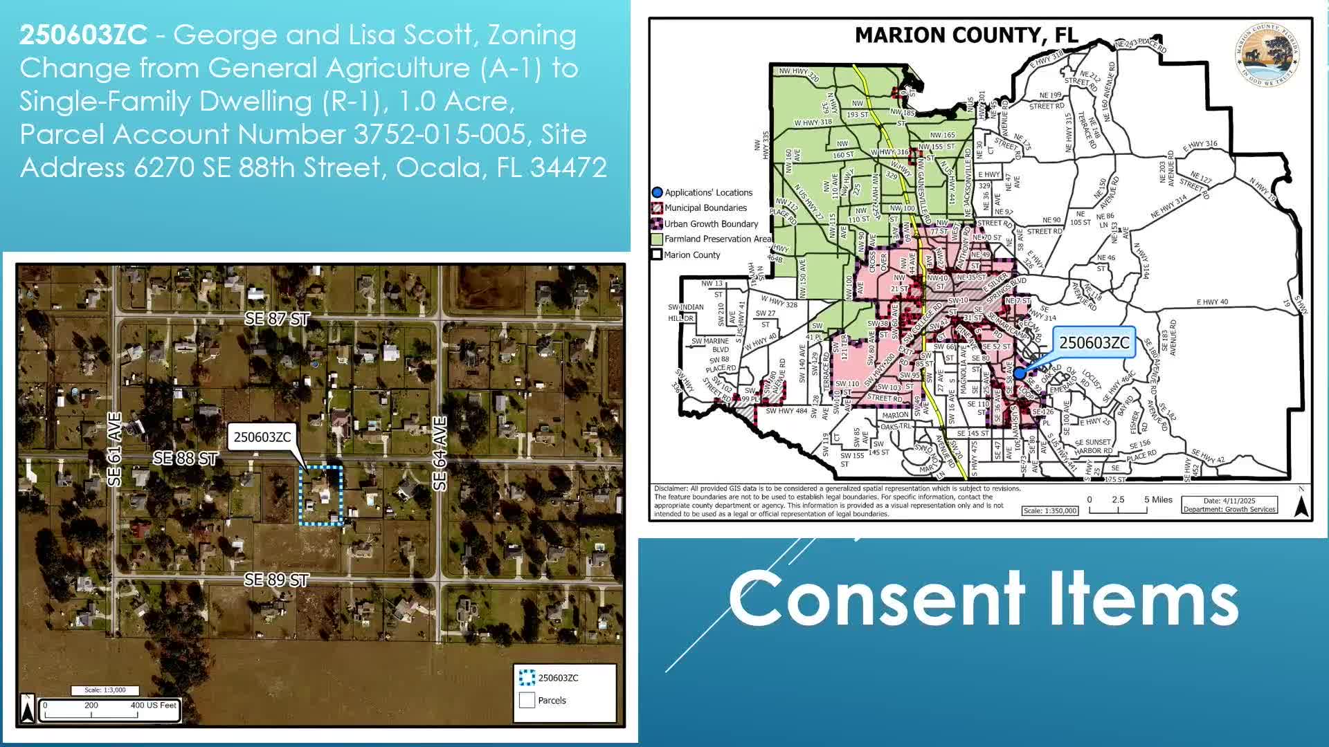 Marion County Commissioners review Bellevue zoning change for convenience store development