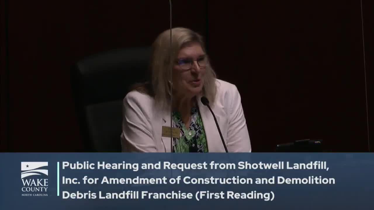 Wake County Commissioners discuss landfill expansion and neighbor concerns at public meeting