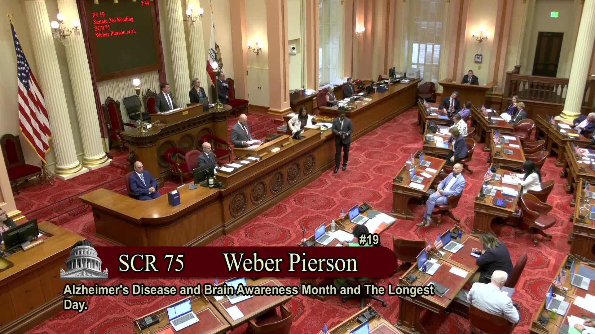 Senate adopts resolution supporting Alzheimer's advocacy led by Weber Pearson
