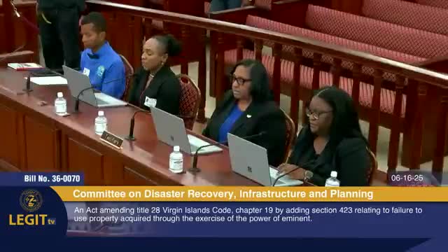 Senate Committee reviews bill for land return process after eminent domain in Virgin Islands