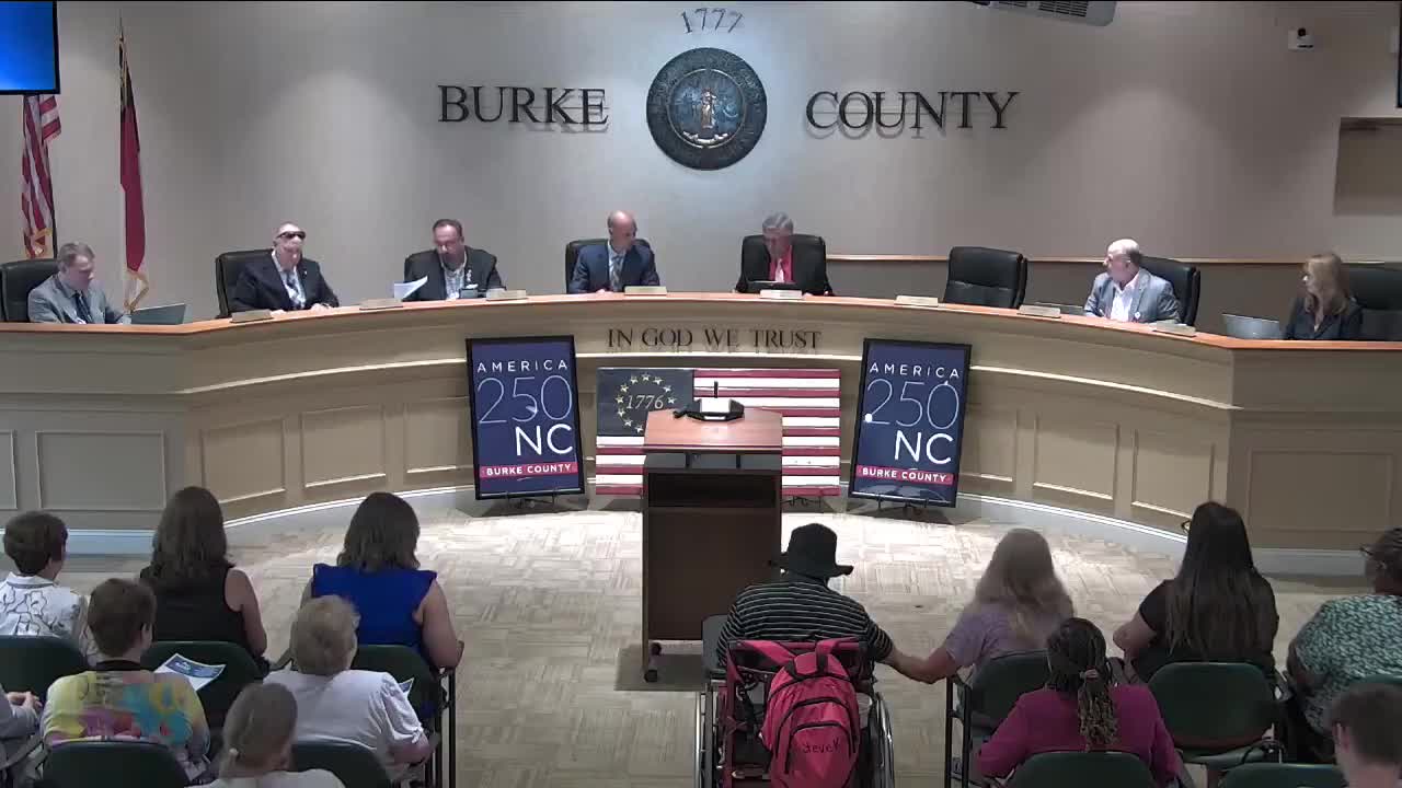 Reverend Alicia Connolly delivers invocation at Burke County Commissioners meeting
