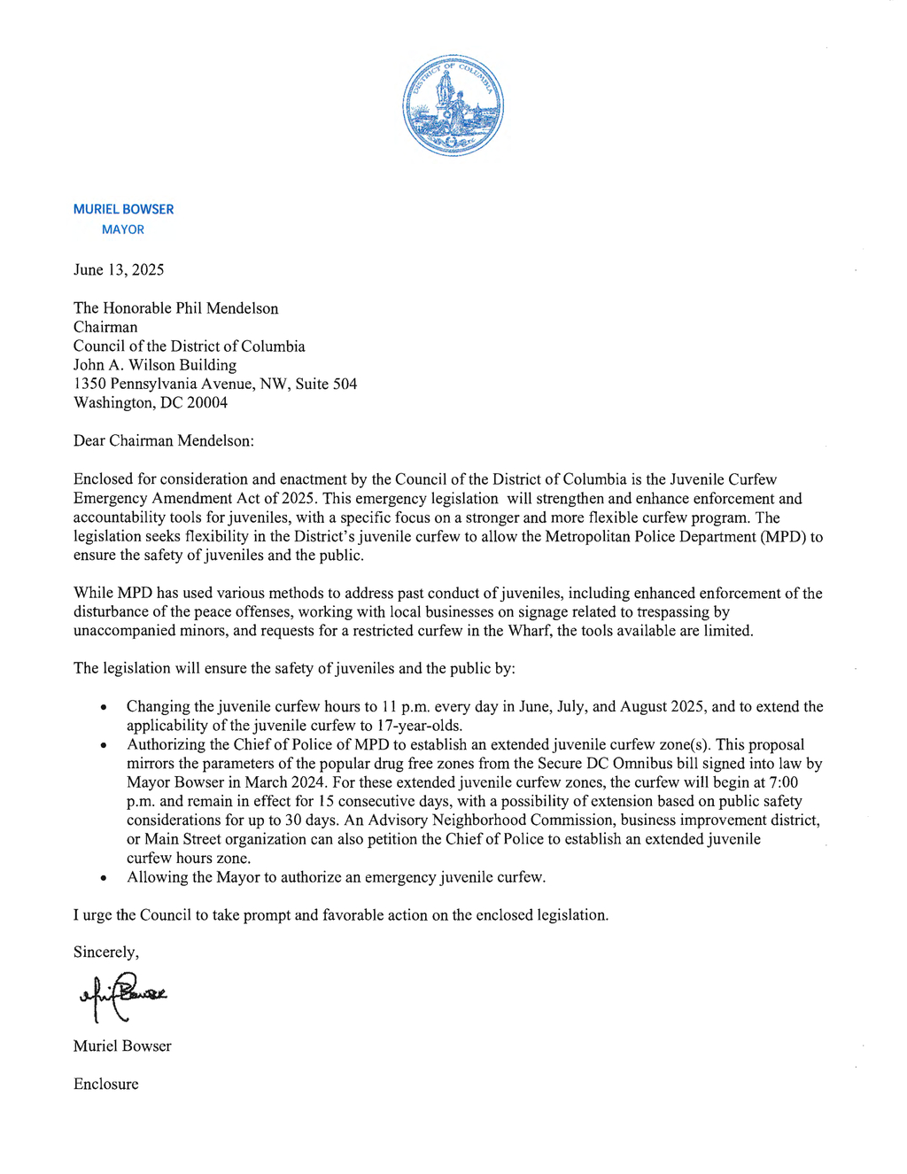 Mayor to Implement Temporary Extensions of Juvenile Curfew Hours in D.C.